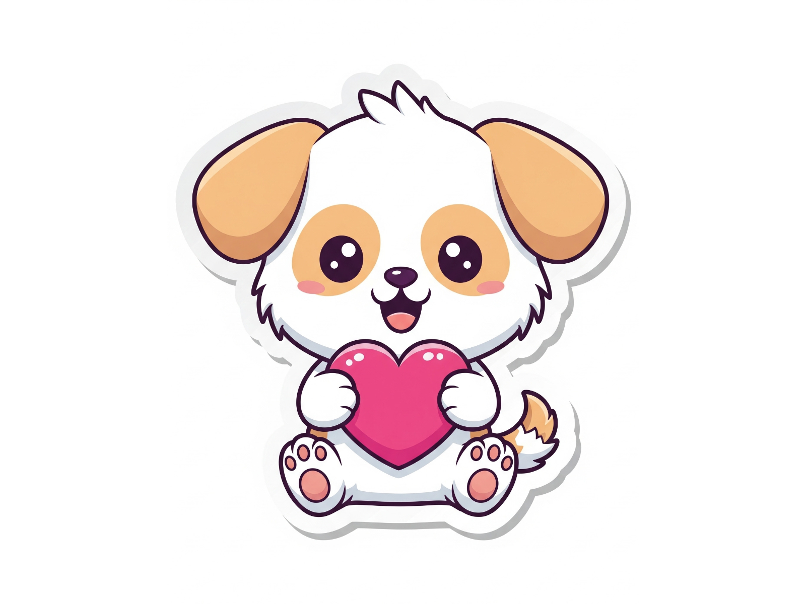 Adorable Puppy Heart Sticker – Perfect for Pet Lovers!
